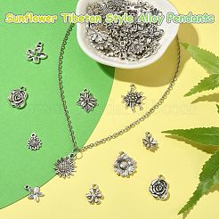 Подсолнечника подвески сплава тибетский стиль&nbsp;TIBEP-CJ0001-09-RS