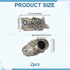 2 pièce de perles européennes en laiton&nbsp;KK-HY0004-63AS