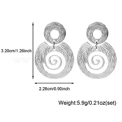 Boucles d'oreilles pendantes à clous en spirale en acier inoxydable 304 pour femmes&nbsp;WG2DEFF-01