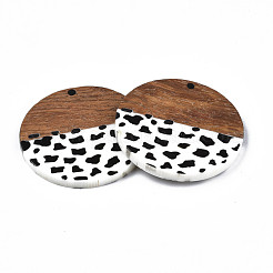 Pendentifs en bois de résine et de noyer&nbsp;RESI-N025-023