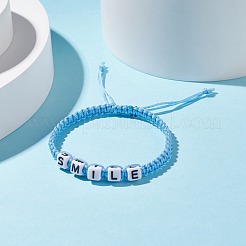 Braccialetto di perline intrecciate con sorriso di parola&nbsp;BJEW-JB07597
