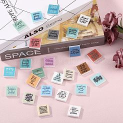 25 шт. 25 стиля квадратные бусины с надписью пищевой экологически чистый силиконовый фокус SIL-SZ0002-69