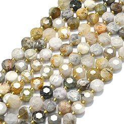 Природные бамбуковых листьев агат бисер нитей&nbsp;G-C116-A91-01