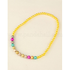 Collane di perle in acrilico elastico per i bambini&nbsp;NJEW-JN00425-05