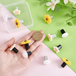 12 шт. 3 стиля: смоляная оболочка цветка и колпачки для вентилей шин из алюминиевого сплава&nbsp;HJEW-NB00307