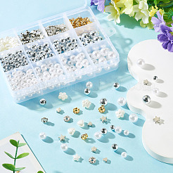 プラスチックセット525個  ABSプラスチックパール調ビーズ  CCBプラスチックビーズ  鉄クリスタルラインストーンスペーサービーズ  ミックスカラー  4.5~10mm  穴：1.2~2.3mm&nbsp;KY-TA0001-65A