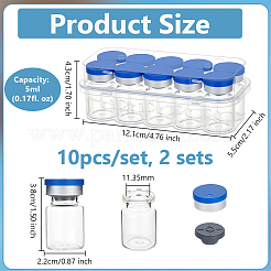 20 шт. стеклянная бутылка для наполнения порошком&nbsp;AJEW-OC0014-72