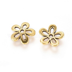 5 -petal тибетский стиль сплава цветок крышки шарика&nbsp;LS-TIBEB-1064-AG-LF