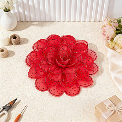 Blumenbroschen aus Polyester&nbsp;JEWB-WH0020-130B