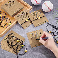 60 Stück Baseball-Armbänder aus geflochtenen Acrylperlen&nbsp;BJEW-WA0001-05