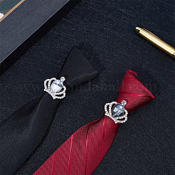 2 шт. 2-цветные зажимы для галстука со стразами из сплава&nbsp;FIND-CY0001-38A