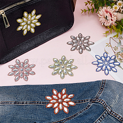 6 шт. 6 цвета снежинки блестящие стеклянные стразы горячей фиксации DIY-FG0007-62