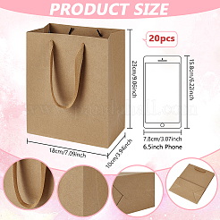 Rechteckige Geschenkbeutel aus Kraftpapier mit Griffen&nbsp;CARB-WH0023