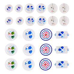 Décorations de présentation en résine opaque sur assiette en porcelaine bleue et blanche&nbsp;DJEW-TAC0004-06