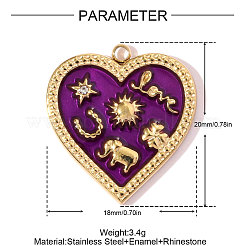 Подвески из нержавеющей стали 304 с эмалью&nbsp;STAS-OY008-08G