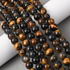 Природных тигровый глаз бисер нитей&nbsp;G-F591-18-8mm-08