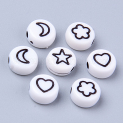 Непрозрачные белые акриловые бусины&nbsp;MACR-S273-45B