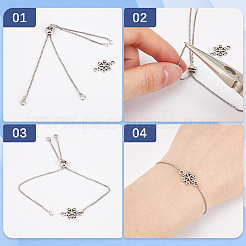 32 шт. 4 цвета стойка покрытие регулируемый латунный слайдер изготовление браслета KK-SP0001-79