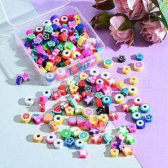 200шт 4 стиля ручной работы бусины из полимерной глины CLAY-SZ0001-54