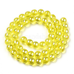 Chapelets de perles en verre transparent électrolytique&nbsp;GLAA-T032-T8mm-AB12