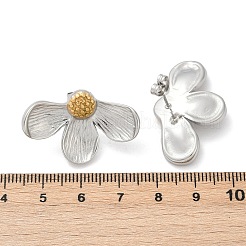 Двухцветные серьги-гвоздики из нержавеющей стали 304&nbsp;EJEW-S265-09GP