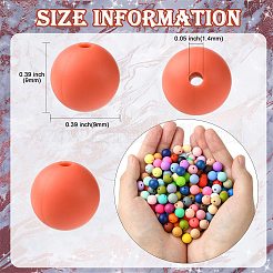 200шт круглые пищевые экологически чистые силиконовые бусины&nbsp;SIL-CJ0001-90