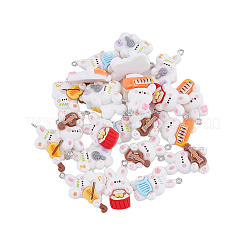 24шт 6 стиля музыкальная тема непрозрачные подвески из смолы RESI-FH0001-50