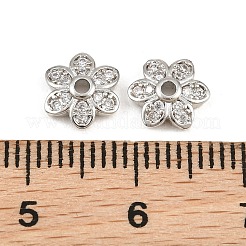 Capuchons de perles en zircone cubique transparent micro pave en laiton&nbsp;CU-CBA6A75-30P