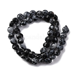 Природные снежинка обсидиан бисер нитей G-C179-A33-03