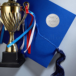 Круглые наклейки с тиснением из серебряной фольги DIY-WH20008-003