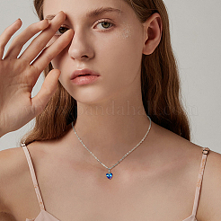 6шт 6 стильных ожерелья с подвеской в виде стеклянного сердца с латунными цепочками&nbsp;NJEW-AB00021