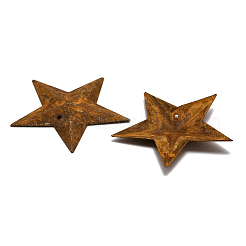さび鉄ペンダント  スター  サドルブラウン  42.5x45x4mm  穴：1.2mm&nbsp;IFIN-WH0065-13
