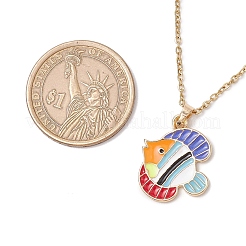 8 шт. 8 стиля ожерелья с подвеской в виде рыбы из сплава и эмали на тему океана NJEW-JN05228