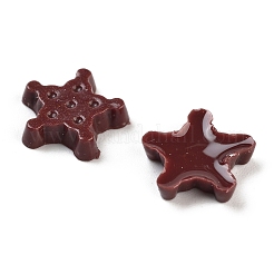 蓄光樹脂模造チョコレートデコデンカボション  暗闇で光る  ココナッツブラウン  スター  10x10.5x2.5mm&nbsp;RESI-K036-28C-02