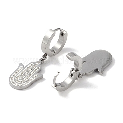 Boucles d'oreilles pendantes en acier inoxydable 304 avec strass et argile polymère&nbsp;EJEW-L283-003P