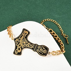 Браслеты из нержавеющей стали 304 с эмалированными звеньями&nbsp;LS-BJEW-P356-01B-G