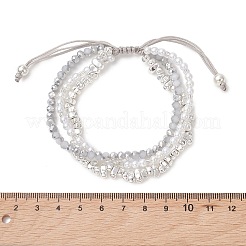 Mehrsträngige geflochtene Perlenarmbänder aus galvanisiertem Glas&nbsp;BJEW-JB13772