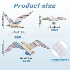 1 sac d'autocollants muraux en contreplaqué en forme d'oiseaux&nbsp;DIY-GF0012-39