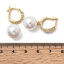 Серьги-кольца из латуни с микропаве из кубического циркония&nbsp;EJEW-H180-09G