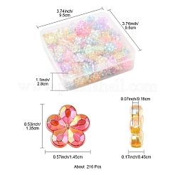 216 шт прозрачные акриловые бусины&nbsp;PACR-FS0001-06