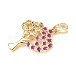 Латунные микропаве прозрачные подвески с фианитом&nbsp;KK-D357-21B-G