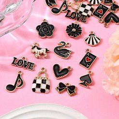 24шт 12 стиля подвески из сплава с эмалью&nbsp;ENAM-FP0002-32