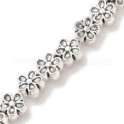 Тибетский стиль цветок сплава шарик нити X-TIBEB-O007-08-RS