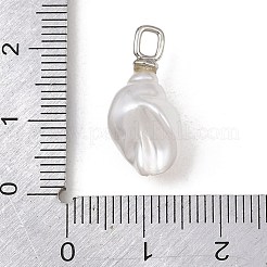 Pendentifs en perles en laiton et plastique ABS&nbsp;PL-CBAEB37-01B-P