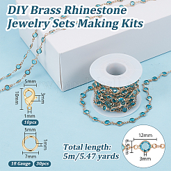 DIY-Sets zur Herstellung von Messing-Strassschmuck&nbsp;DIY-OC0014-15C