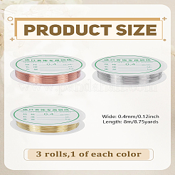 3 рулон 3 цвета круглой медной проволоки&nbsp;KK-LP0004-21C
