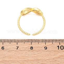 Латунные кольца-манжеты с микропаве и прозрачным цирконием для женщин&nbsp;RJEW-U047-21G