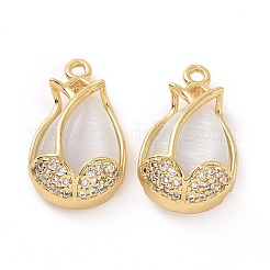 Латунные микропаве прозрачные подвески с фианитом ZIRC-F133-04G