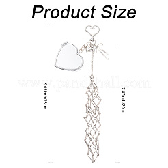 Bolsa de lápiz labial portátil de acero inoxidable con adornos colgantes&nbsp;HJEW-FS00107