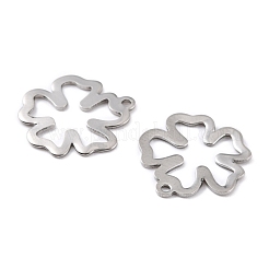 変色しにくい201ステンレススチールペンダント  花  ステンレス鋼色  19.5x18x1mm  穴：1.4mm&nbsp;STAS-K217-17